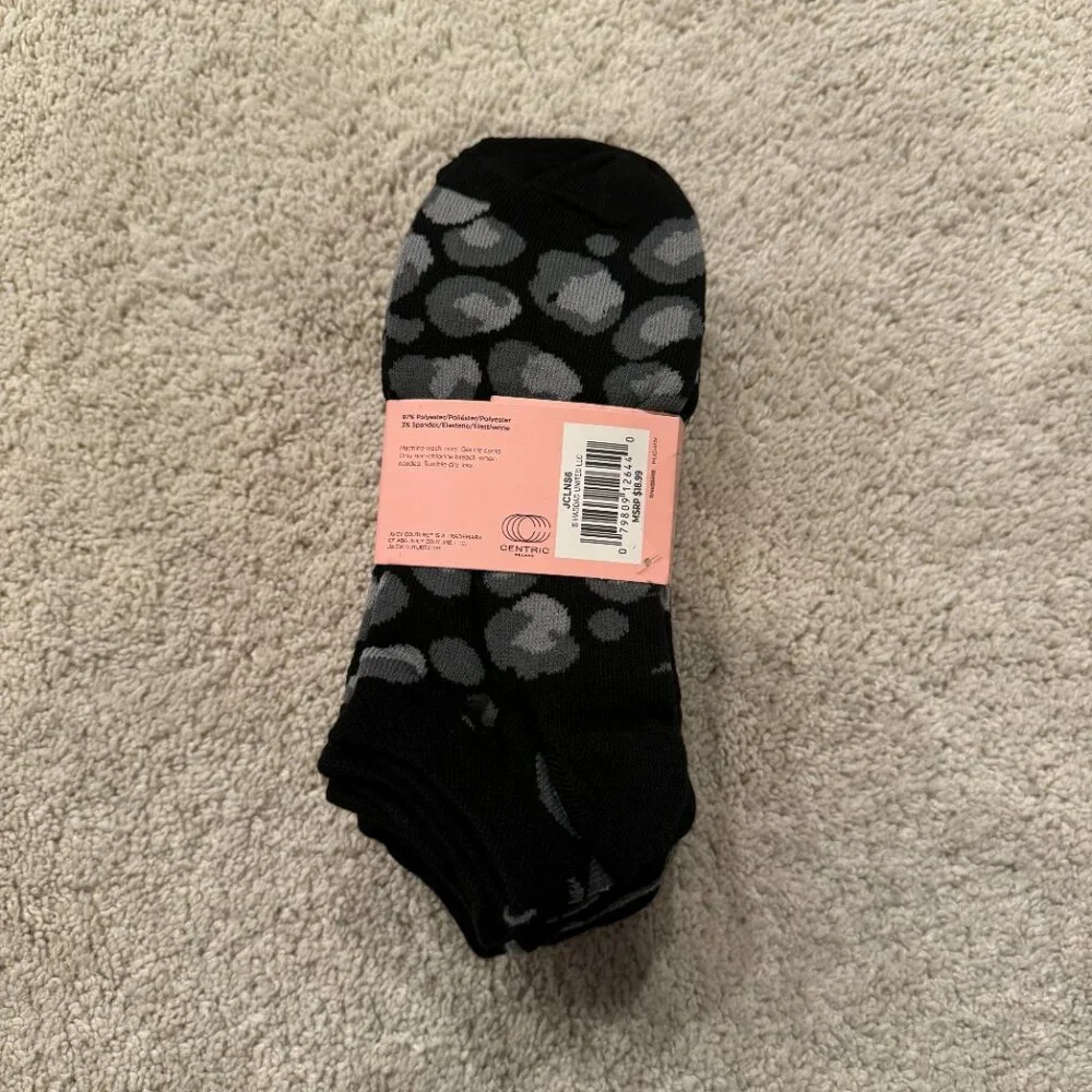 Juicy Couture 6‎ pack Socks Multipack Women's, Shoe Size 4-10 Black White